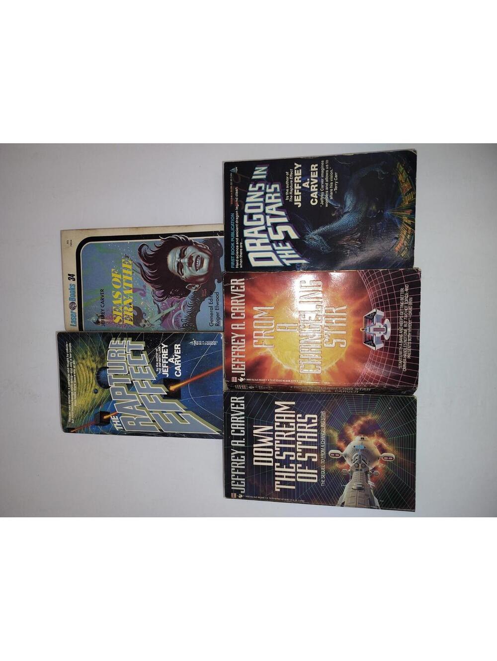 Jeffrey A. Carver Sci-Fi Lot – 5 Book Set Space Adventure Collection Vintage